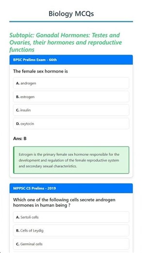 Gonadal Hormones: Testes and Ovaries, their hormones and reproductive functions