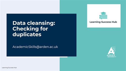 Data cleansing: Checking for duplicates