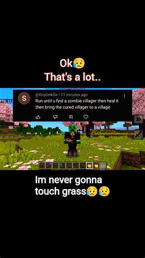 running till uh...... I'm never touching grass🥲🥲 #minecraft #minecraftrealistic #minecraftdownload