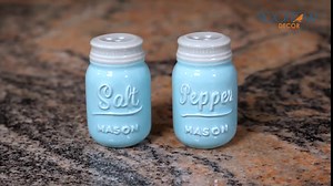 Blue Mason Jar Spoon Rest - Kitchen Spoon Holder for Stove Top - Ceramic Ladle Holder for Cooking Utensil in Rustic, Antique, Farmhouse Design