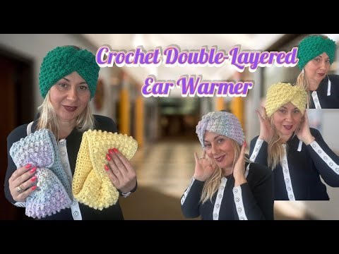 How to Crochet a Double Layered Ear Warmer | Easy Cozy Headband made in 1 hour | Crochet Tutorial
