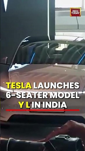 Tesla Launches 6-Seater Model Y L in India #teslacars #tesla #elonmusk #teslacarlaunch #teslaindia