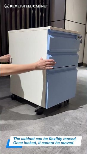 3 Drawer Mobile Metal Filing Cabinet with Wheels Under Desk