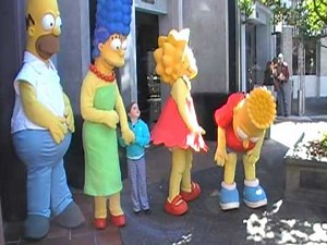 Meeting the Simpson characters at Universal Studios Orlando FL