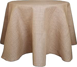 Ultimate Textile Burlap 90-Inch Round Jute Tablecloth Natural