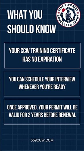 Your CCW training certificate never expires 👍