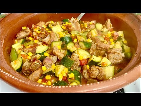 Costillitas de cerdo con calabacitas y elote. Receta de la abuela! 👵🏼