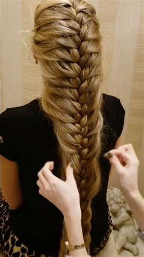 French Brand Hairstyle Very Long Blonde Hair #hairstyle #frenchbraid #braid #hairdresser #salon #fyp