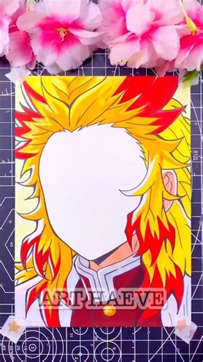 Rengoku face drawing🔥✨ #shorts #demonslayer #animedrawing #tanjiro