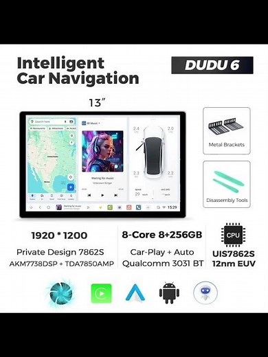 DUDUAUTO A7870-888 11.5" DUDU 7 For Ford Tourneo Custom 1 I Transit 2012 - 2021 Installation effect