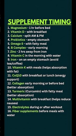 Supplement Timing: When to Take Each Supplement for Maximum Effect