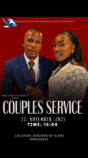 SATURDAY COUPLES INVITE We are excited to invite you to a special couples service designed to strengthen and inspire relationships. Whether you are married or not, every couple is encouraged to attend and gather valuable nuggets of wisdom for your journey together. Bring your partner to learn everything there is to know about building and maintaining a healthy, loving relationship. We look forward to seeing you there and sharing in this enriching experience. SEASON OF GOOD NEWS YEAR OF FIRE🔥 KI