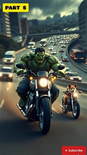 Hulk badmash racing with dog #aicartoon #aiart #aifun