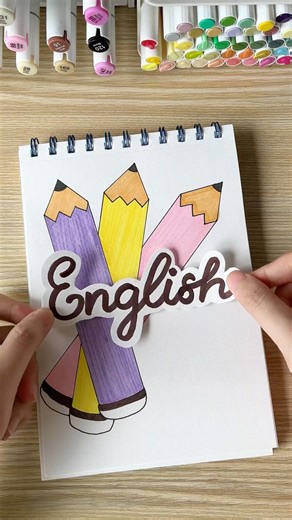 DIY Frontpage Idea : ENGLISH💎 #hanhpinkcalligraphy #diy