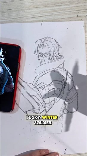 HOW TO DRAW BUCKY’S ARM???😭😭😭 #marvelrivals #buckybarnes #marvel #drawing #art