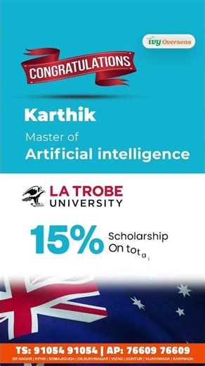 Australia Visa Approved | JNTU Hyderabad Student Joins Master of Artificial Intelligence at La Trobe