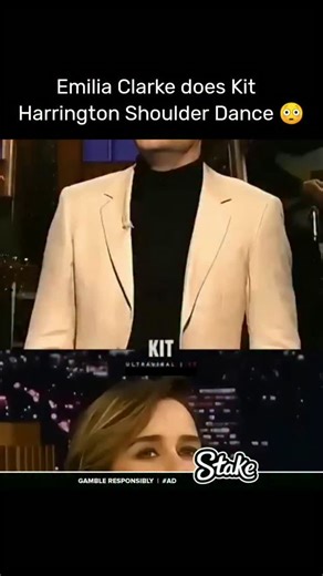 Kylie 🌷 on Instagram: "Emilia Clarke once playfully called out Kit Harington’s dance moves on The Tonight Show Starring Jimmy Fallon, dubbing it his signature “shoulder dance.” She described it as a “little bit poncey”—or, in American terms, “kind of douchey”—complete with a pout and slow shoulder sways, done with smoldering intensity whether at a rave or just chilling in a corner . Demonstrating it live—smirk and all—she said Kit gives that move full-on commitment, once probably using it to im