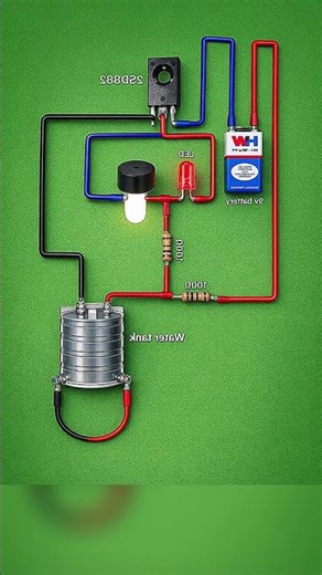 How to Make Automatic Water Level Alarm Circuit 💧 #electronics #waterlevel #diy #circuit #innovation