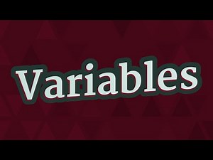 VARIABLES pronunciation • How to pronounce VARIABLES