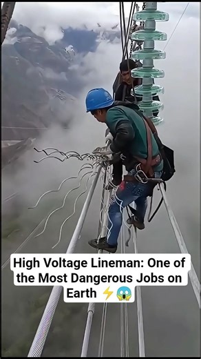 High Voltage Lineman: One of the Most Dangerous Jobs on Earth ⚡😱#shorts #facts #shortvideo