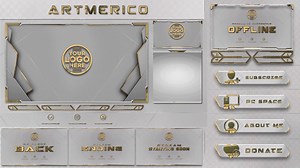 Animated Stream Package: White and Gold Overlay, Screens, Alerts - Etsy