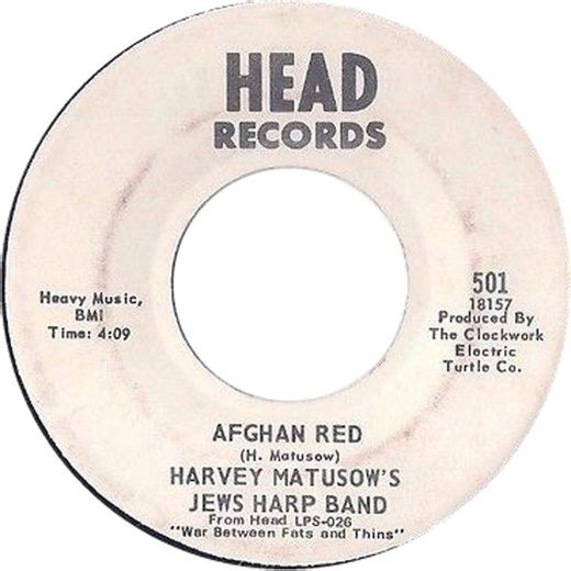 Harvey Matusow's Jews Harp Band - Afghan Red / War Between Fats And Thins