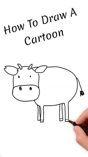 Draw a Cute Cartoon Cow 🐄 Easy for Kids | Step by Step Drawing | KidsTube