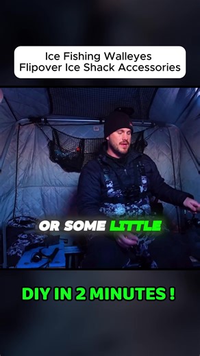 Ice Fishing Walleyes Flipover Ice Shack Accessories DIY IN 2 MINUTES ! #icefishing #fishing #fishTok #tips #fyp