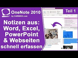 Microsoft OneNote Notizen schnell erfassen Teil 1 - carinko.com
