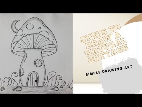 Steps to Draw a Natural Cottage Simple Drawing Art