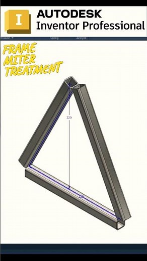 Frame - Miter corner treatment tutorial #AutodeskInventor #autodeskinventortutorial #autodesk2026