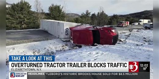 Tractor-trailer driver ticketed for I-87 rollover