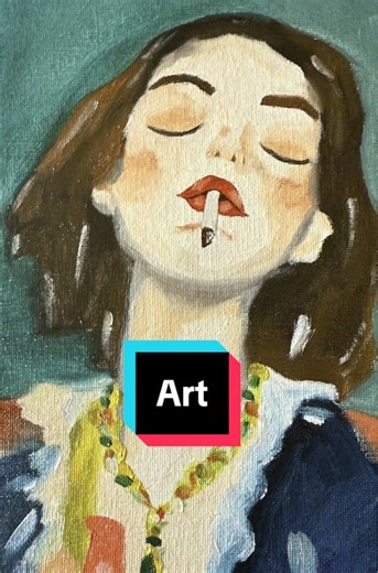 Sharing my recreation of my favorite prints. Oil on canvas thinking of starting to play with oil pastels. Let me know what you think in the comments! #cubpeach #art #artistsoftiktok #oilpainting #arttok