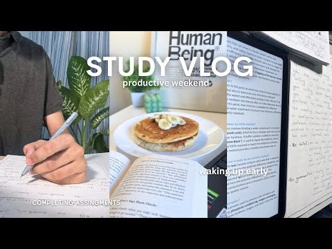 Study Vlog 📚 | Productive weekend day, journaling, breakfast, completing assignments |