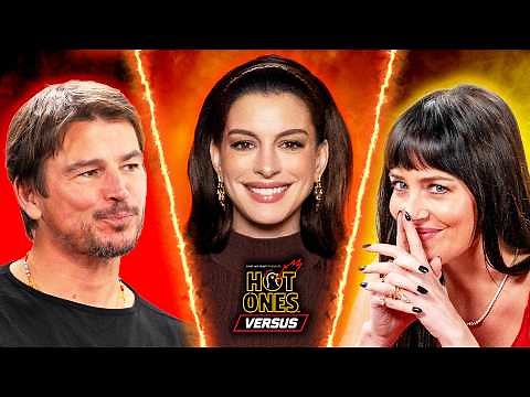 Dakota Johnson vs. Josh Hartnett with Guest Host Anne Hathaway | Hot Ones Versus