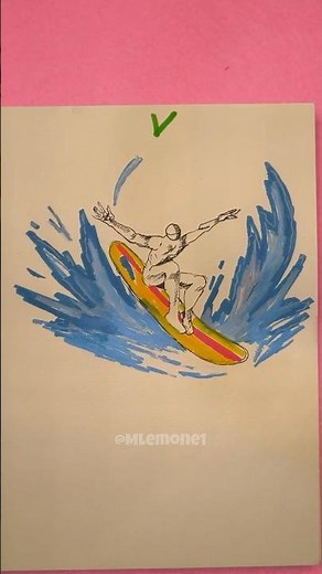 How to Draw Stickman (Surfing with Epic Splash Effects) #howtodraw #stickman #shorts #tutorial