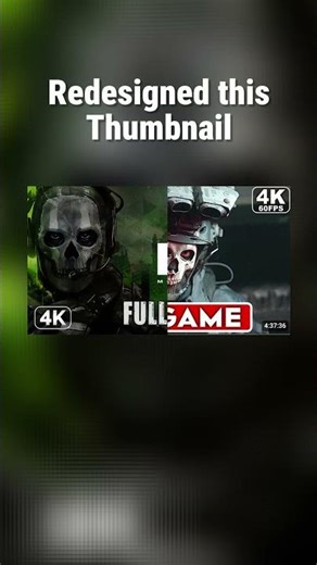 Gaming Thumbnail Redesign | Call of Duty 4K Gameplay (Before vs After)