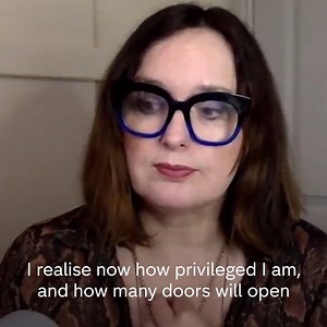 “I just can’t pretend that I have a harder life than the average black man.” Comedian and host of the Guilty Feminist podcast Deborah Frances-White talks about privilege, and says that her feminism has “become much more about closing power gaps and trying to fight injustice”. | Channel 4 News