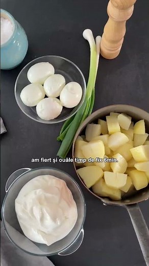 Healthy salad with potatoes, yogurt and eggs #recipes #shorts