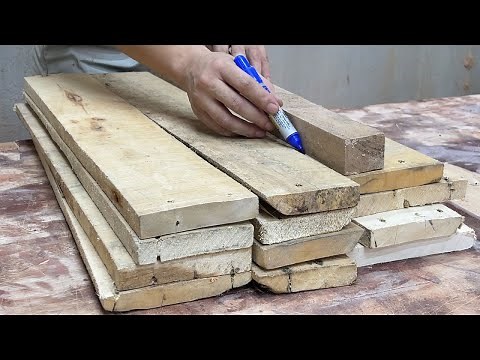 Extremely Effective Wood Recycling Idea // Build A Unique Table From Pallet Wood And Epoxy Resin