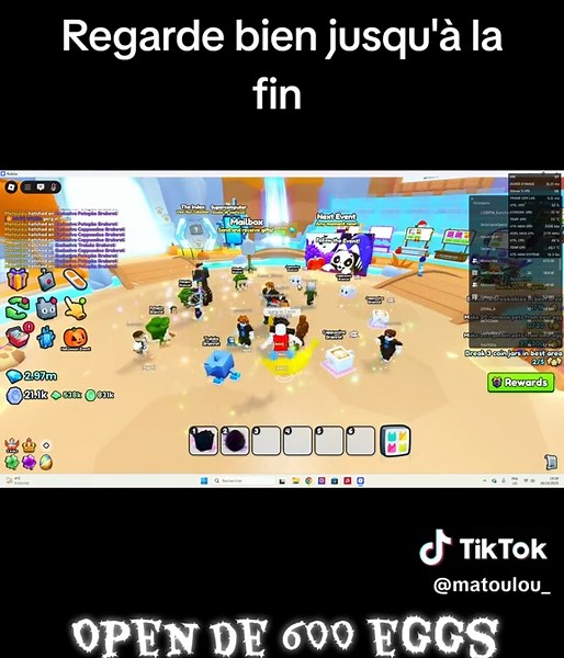 Ouverture de 600 œufs sur Roblox Titanic