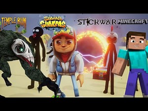 Subway Surfers & Stick War Vs Temple Run Multiverse Funny Animation Parody