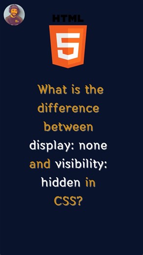 Difference between display none and visibility hidden in CSS #coding #shorts