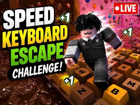 ROBLOX LIVE STREAM SPEED KEYBOARD ESCAPE CHALLENGE 😱 | INSANE GAMEPLAY #roblox #shortslive