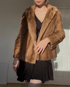 Genuine Vintage Real Mink Fur Jacket – Honey Brown / Golden Mink Coat - Etsy