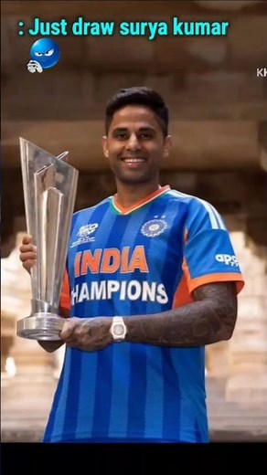how to draw Surya Kumar yadav | world cup champions 2026