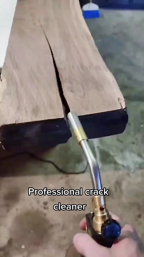 TIP use a torch to clean your cracks when you can reach those little splinters #woodworking #tips #tip #fyp #professional