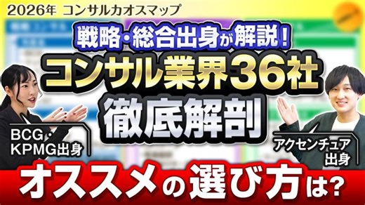 【2026年最新】コンサル企業のカオスマップ一覧！各社の特徴/強み/就職難易度を完全解説します。（ 業界地図 | BIG4 | 転職 | 大手 ） | 車谷 謙太