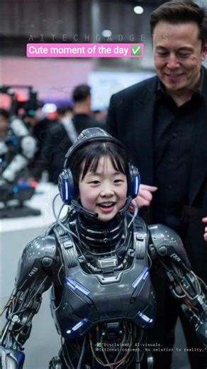 Elon Musk Helps Cute Kid Try Epic Robot Suit – Her Reaction is Priceless!