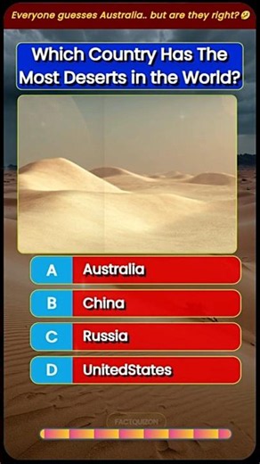 Which Country Has The MOST Deserts? 🌵🤯 #shorts